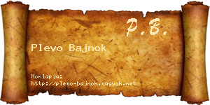Plevo Bajnok névjegykártya